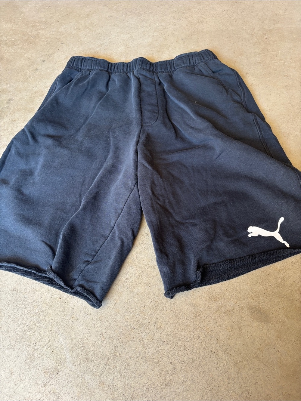 Puma Black Athletic Shorts with White Logo Accent